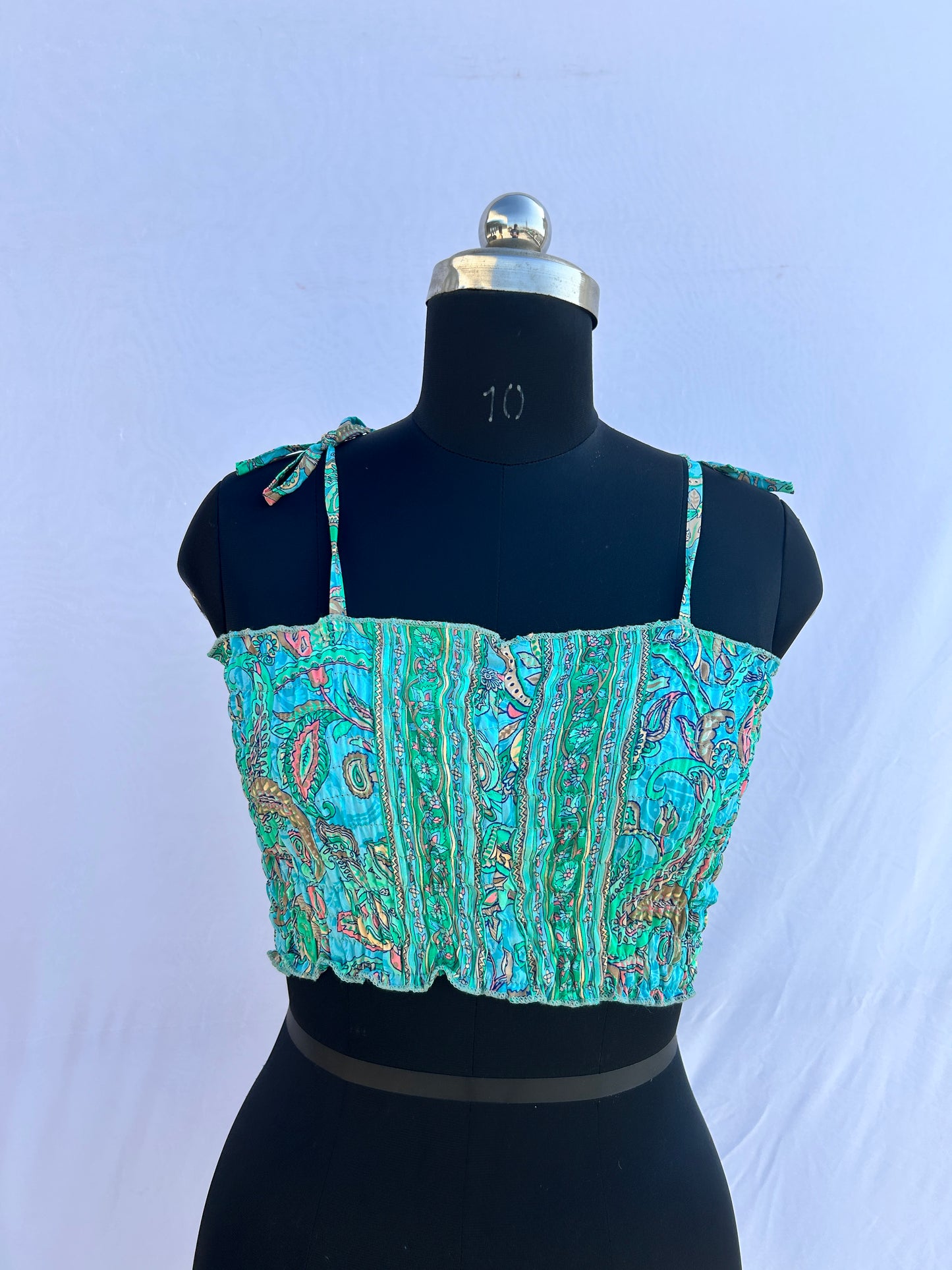 Mint green  paisley print Tube Top