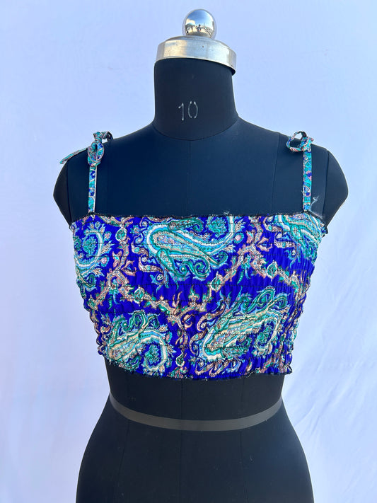 Royal Blue Bright print Tube Top