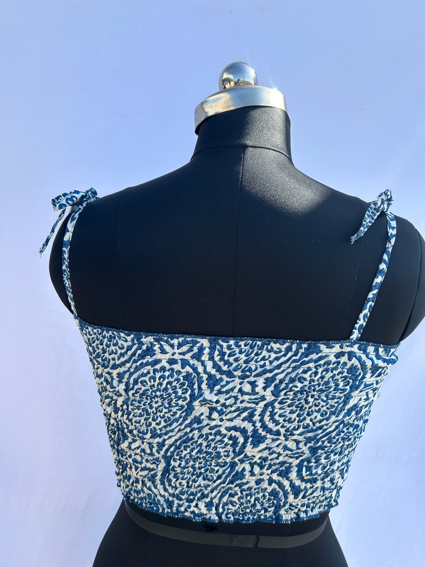 Blue Daisy print Tube Top