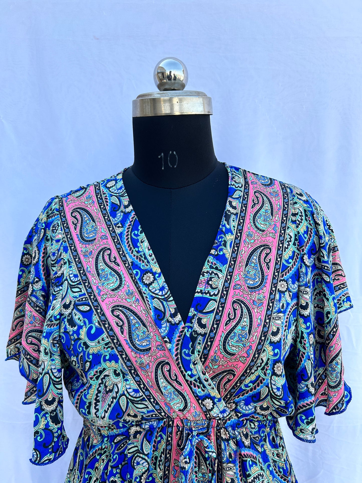 Royal blue pink contrast half sleeves