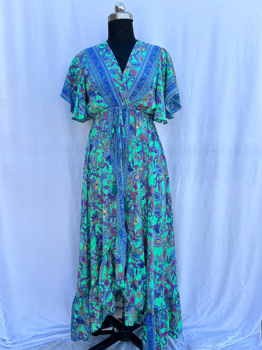 Royal green half sleeves SUMMER DRESS