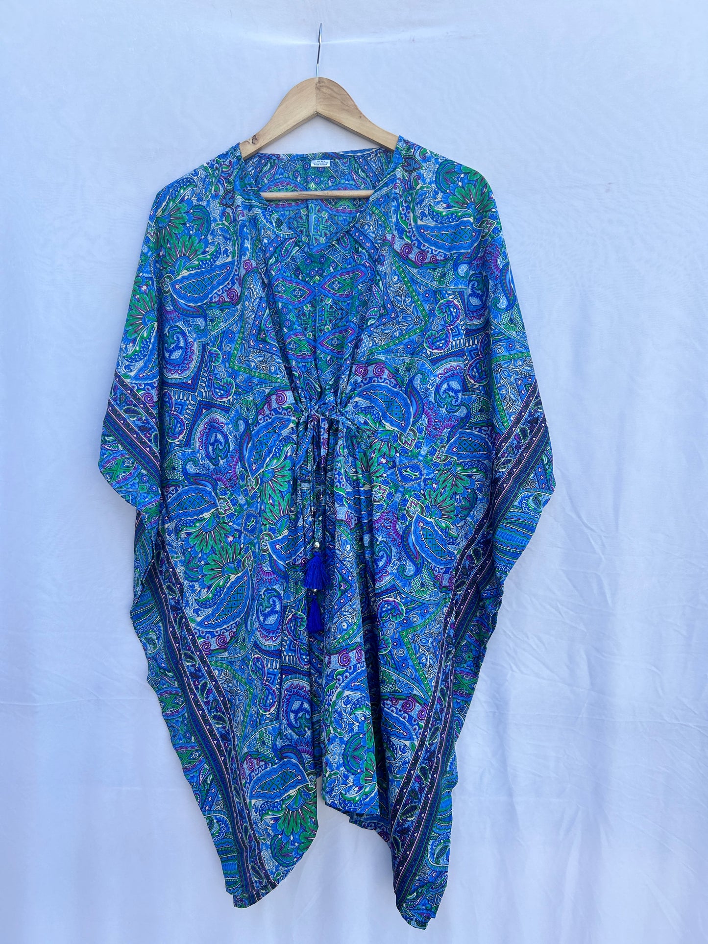 Royal blue bright paisley printed