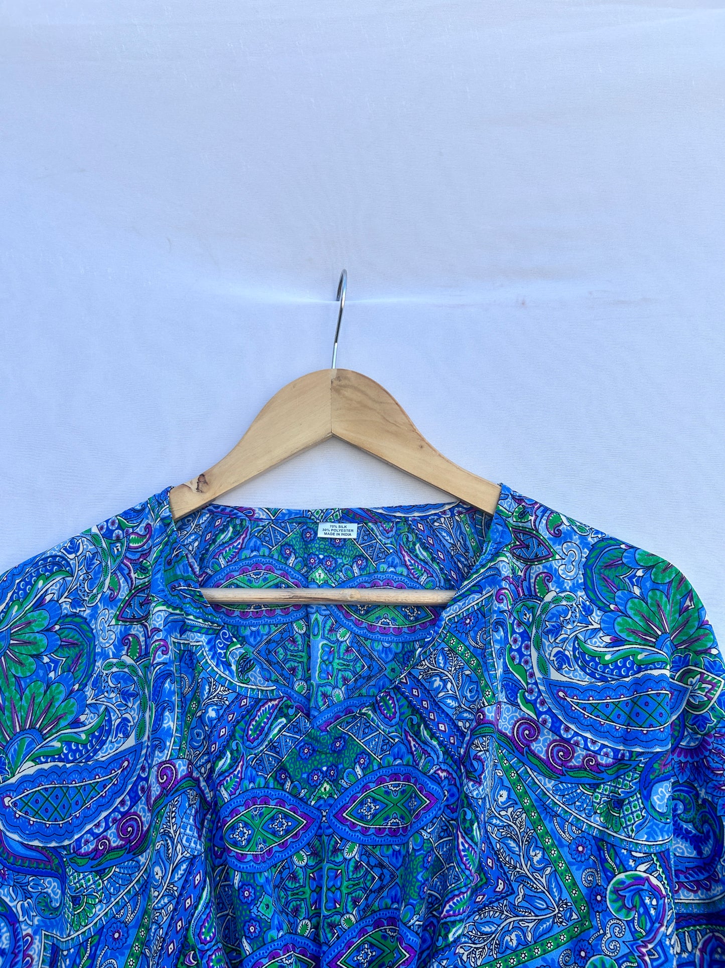 Royal blue bright paisley printed