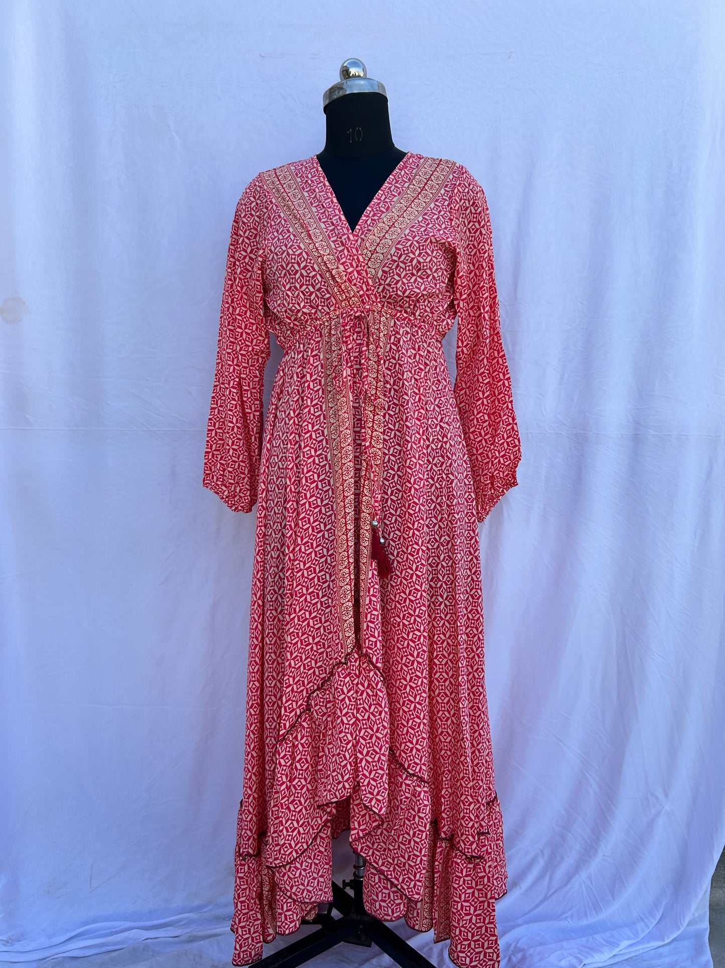 Peachy pink cute pattern print full sleeves