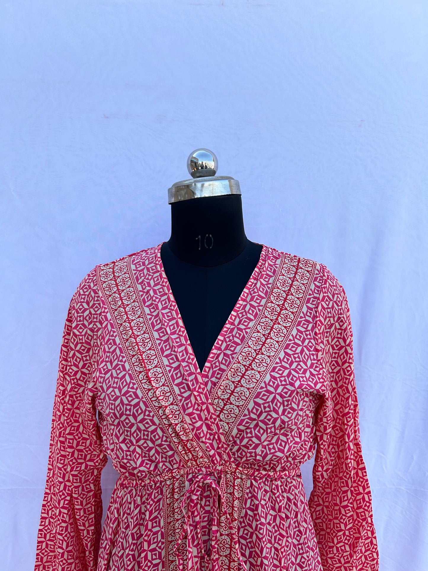 Peachy pink cute pattern print full sleeves