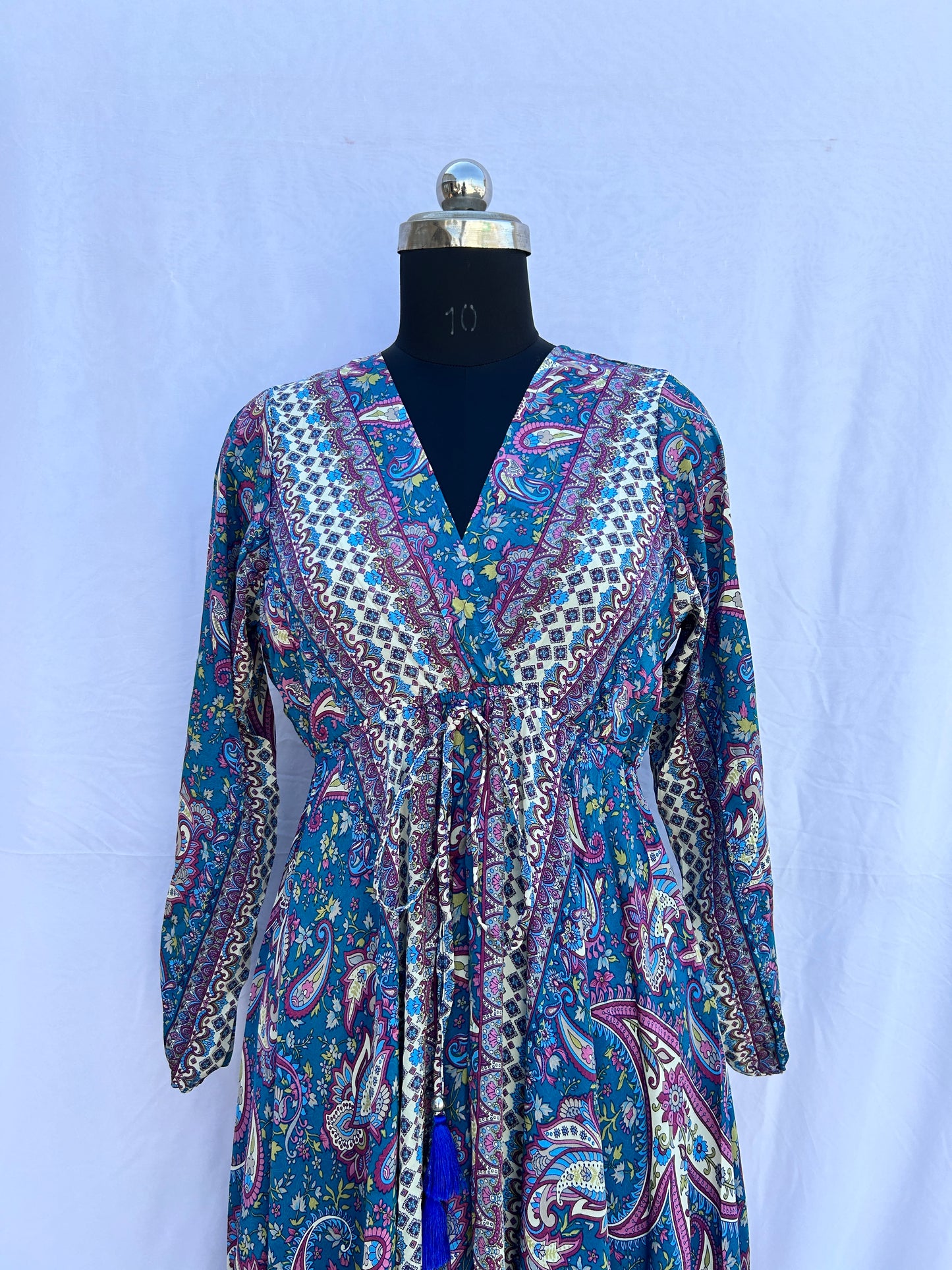 Beautiful  blue Paisley printed full sleeves