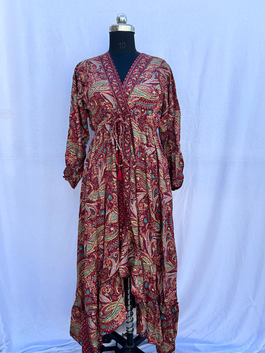 Maroon paisley print full sleeves