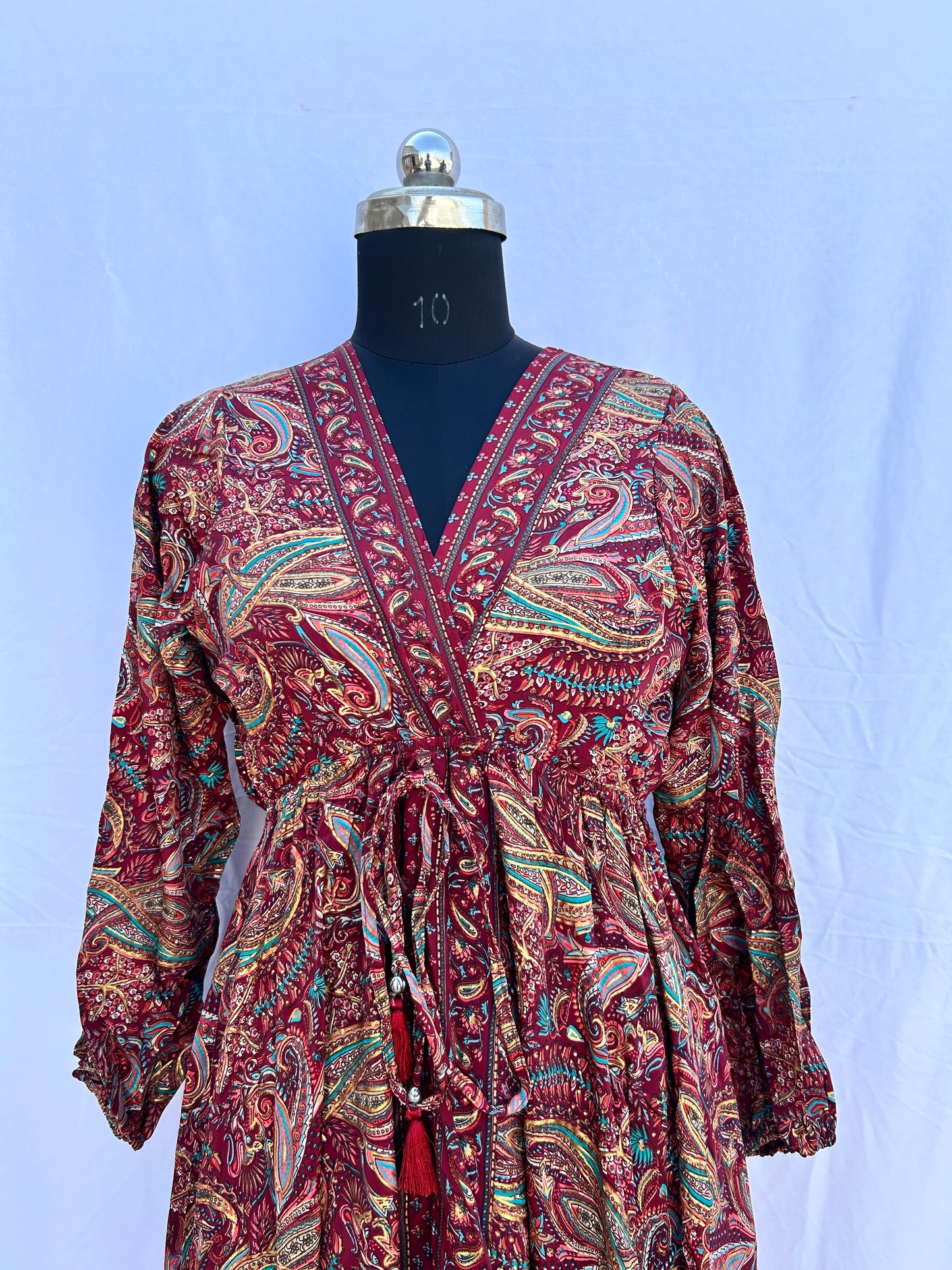 Maroon paisley print full sleeves