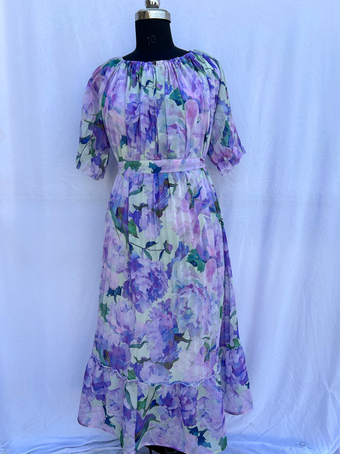 Light lavender Floral  Maxi dress SUMMER DRESS BEACH DRESS&nbsp;