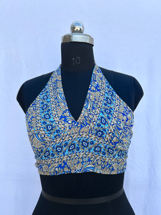 Blue floral printed( reversible )