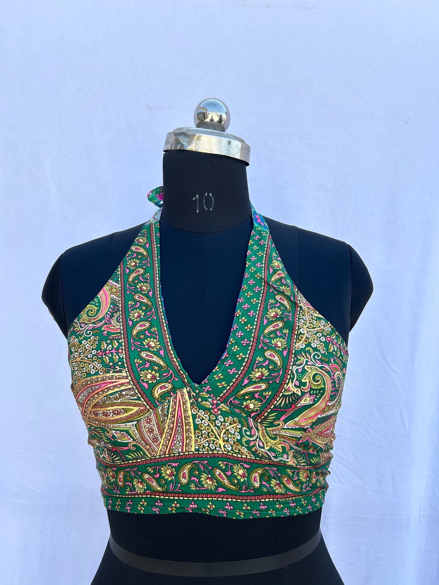 Green floral / green paisley  ( Reversible )