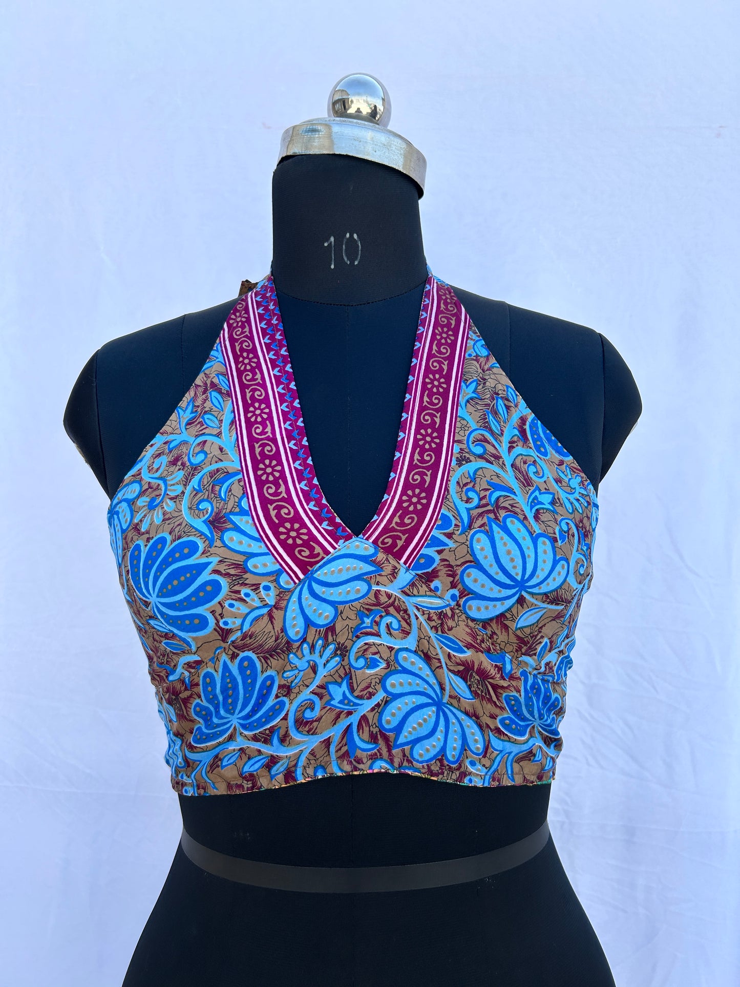 Blue lotus/ mauve paisley printed ( Reversible )