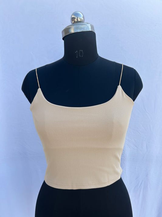 Strap Tank top -Beige