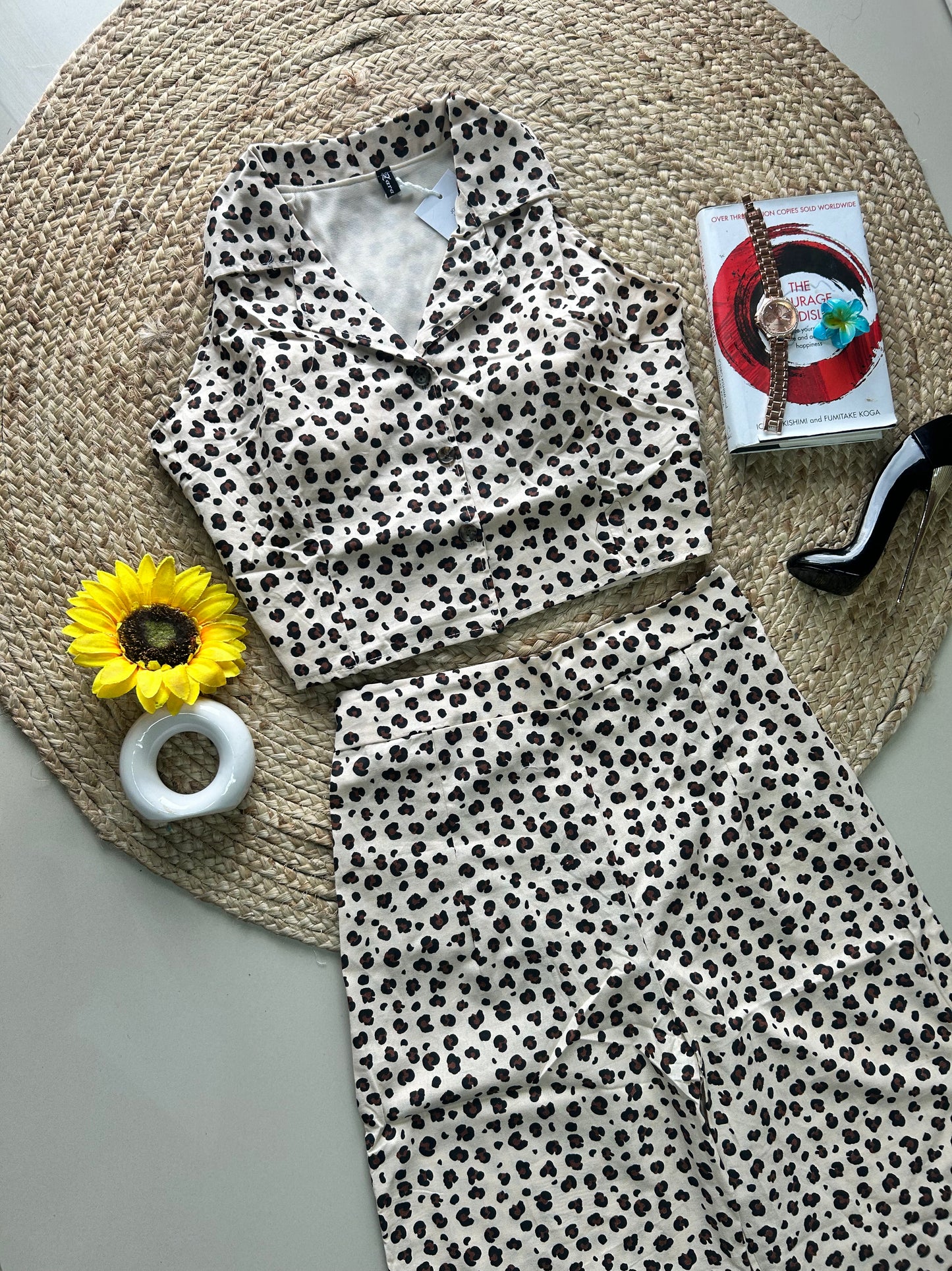 Beige leopard printed Co ord set