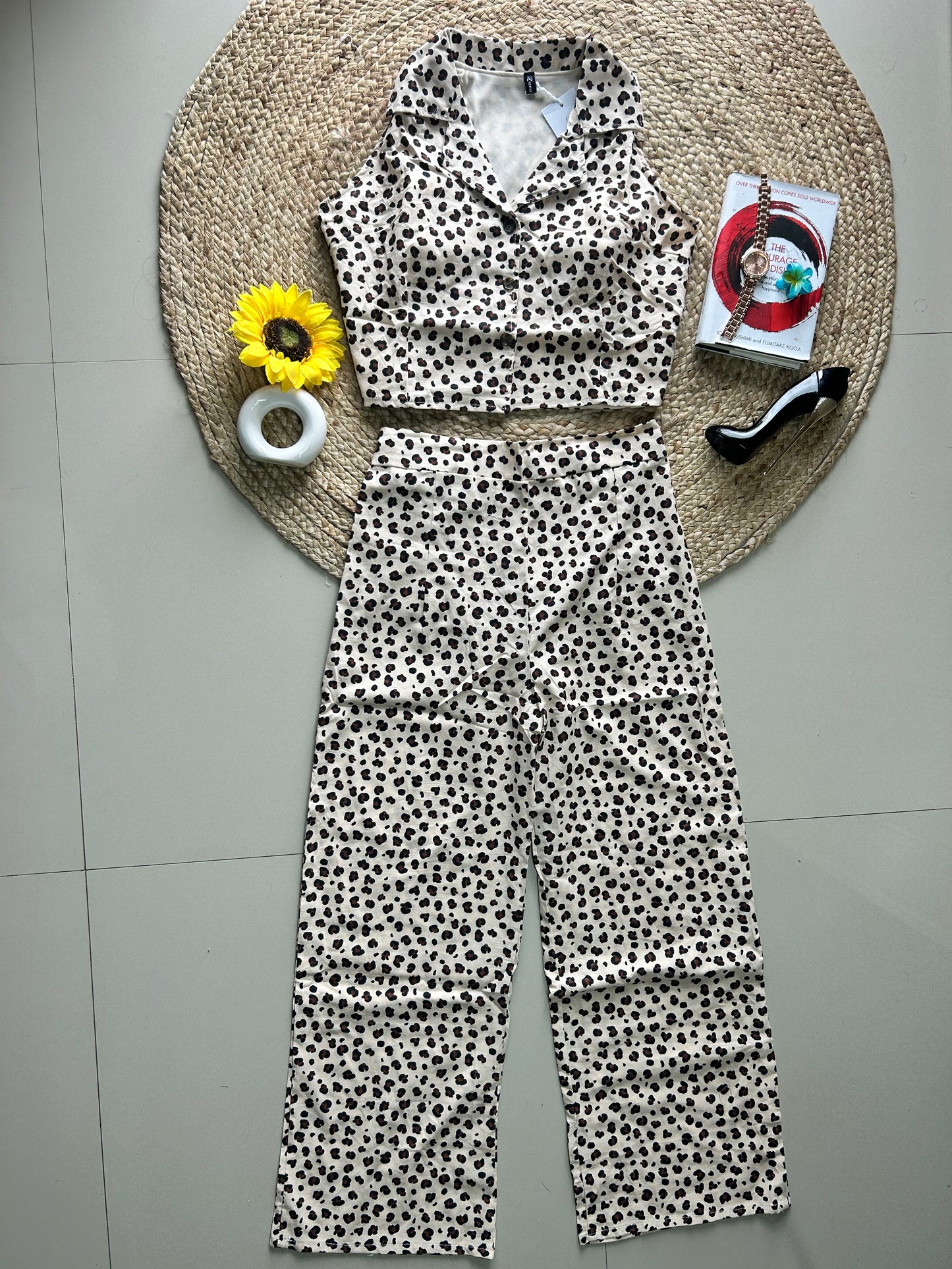 Beige leopard printed Co ord set