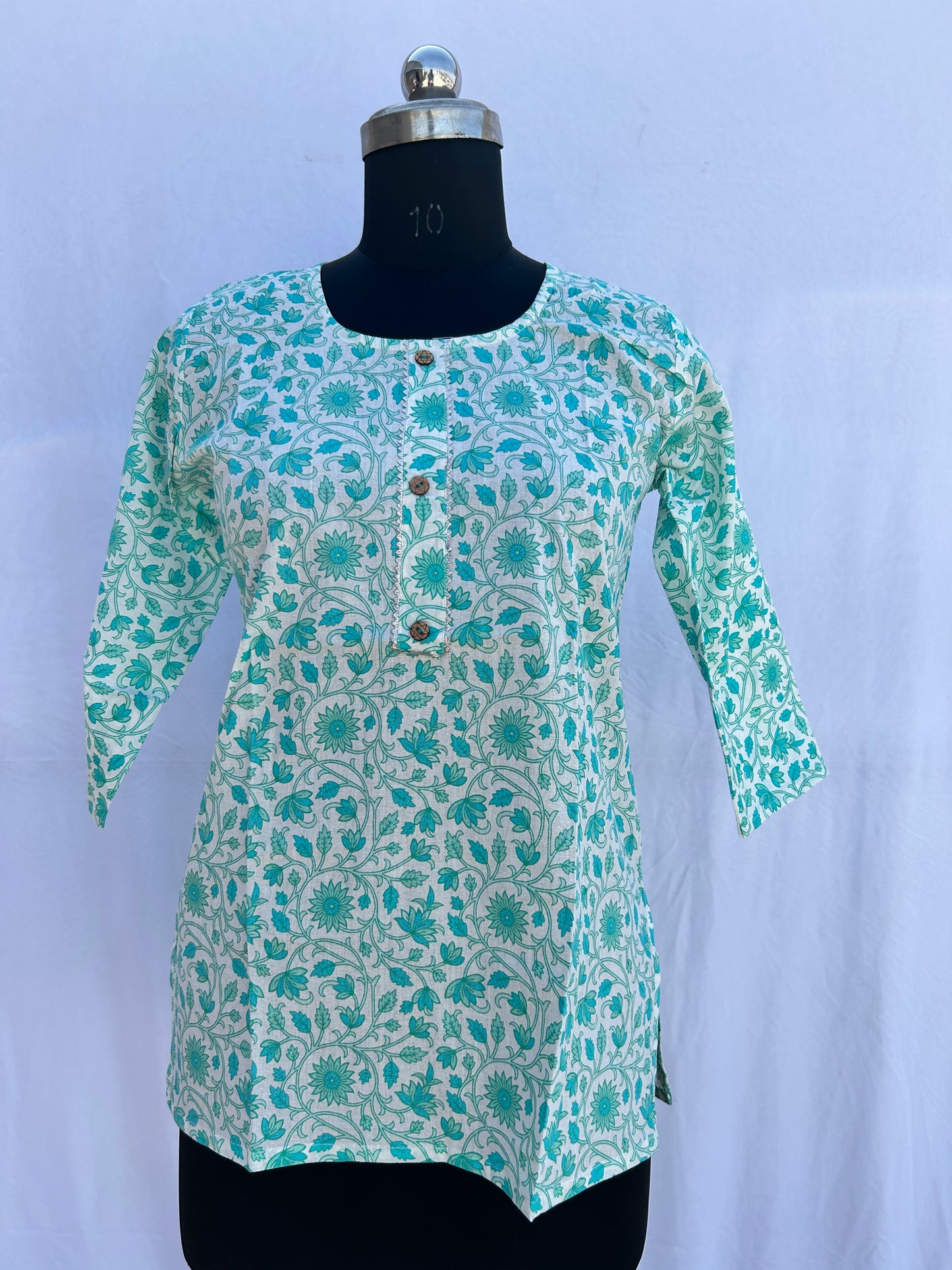 Mint green jaal printed