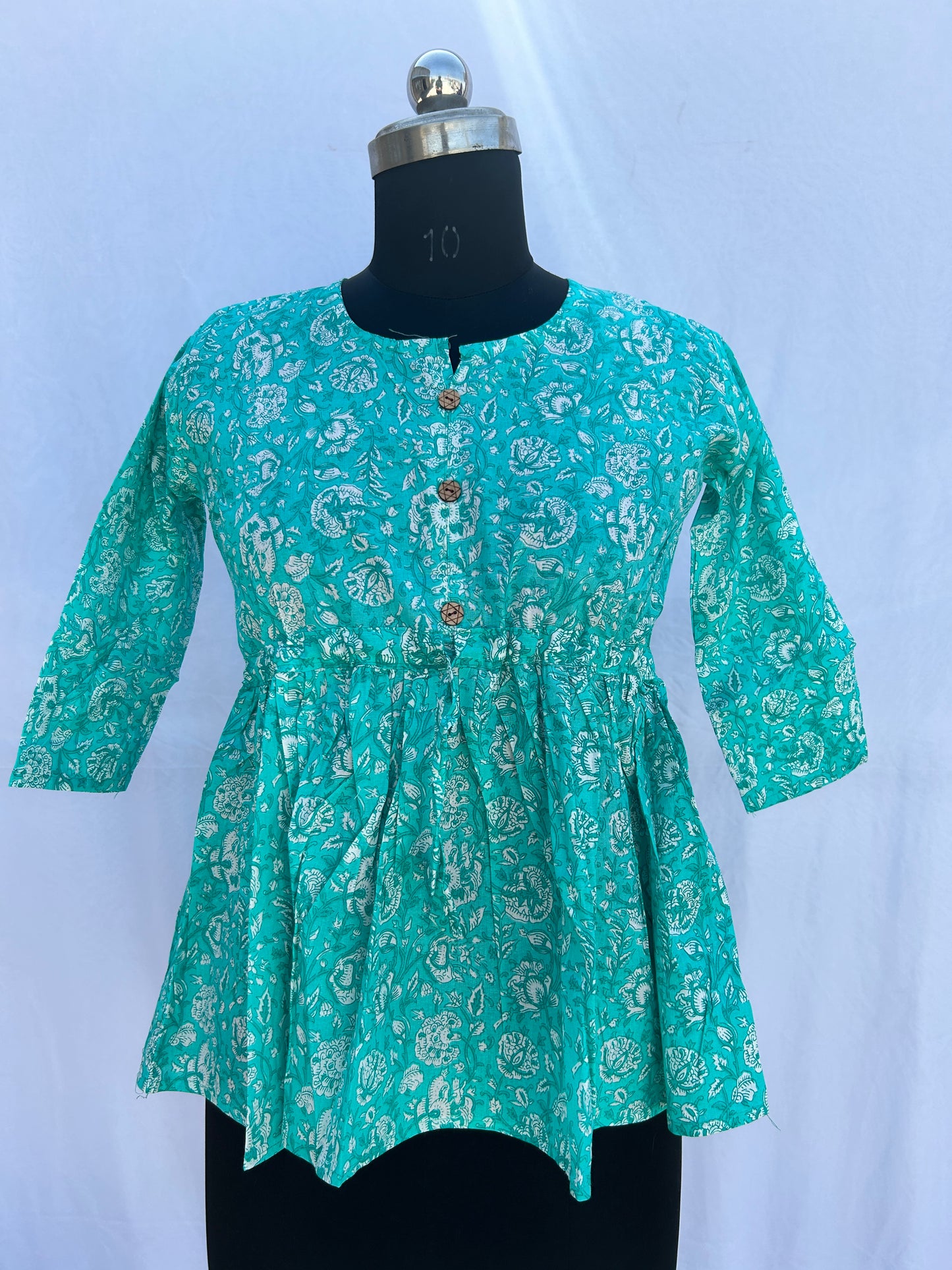 Mint green jaal  printed flared