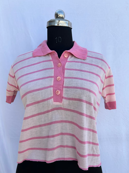 Pink stripe collar