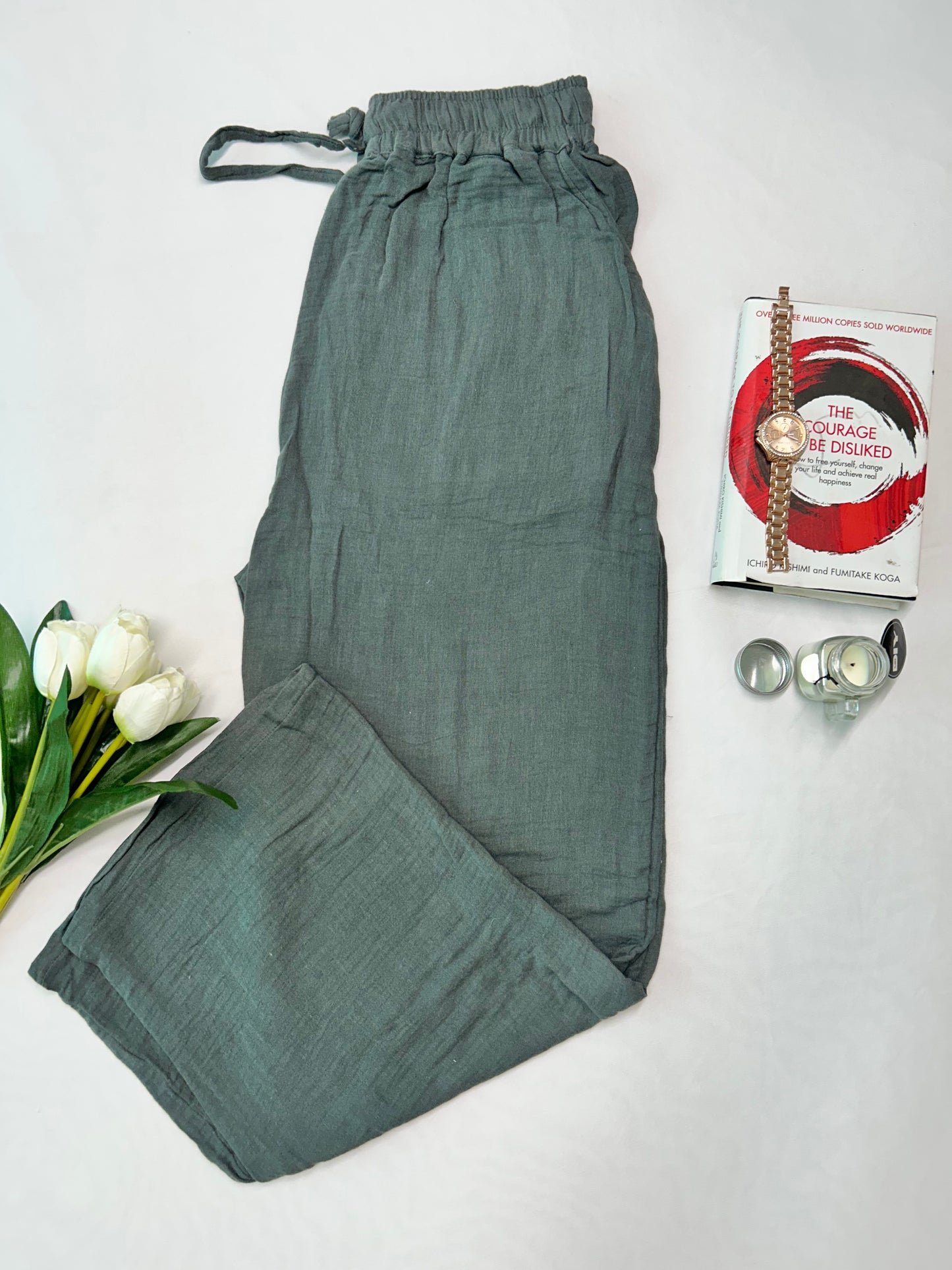 Linen pants - Dark grey