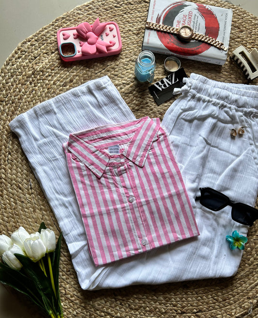 Stripe shirts-pink cute