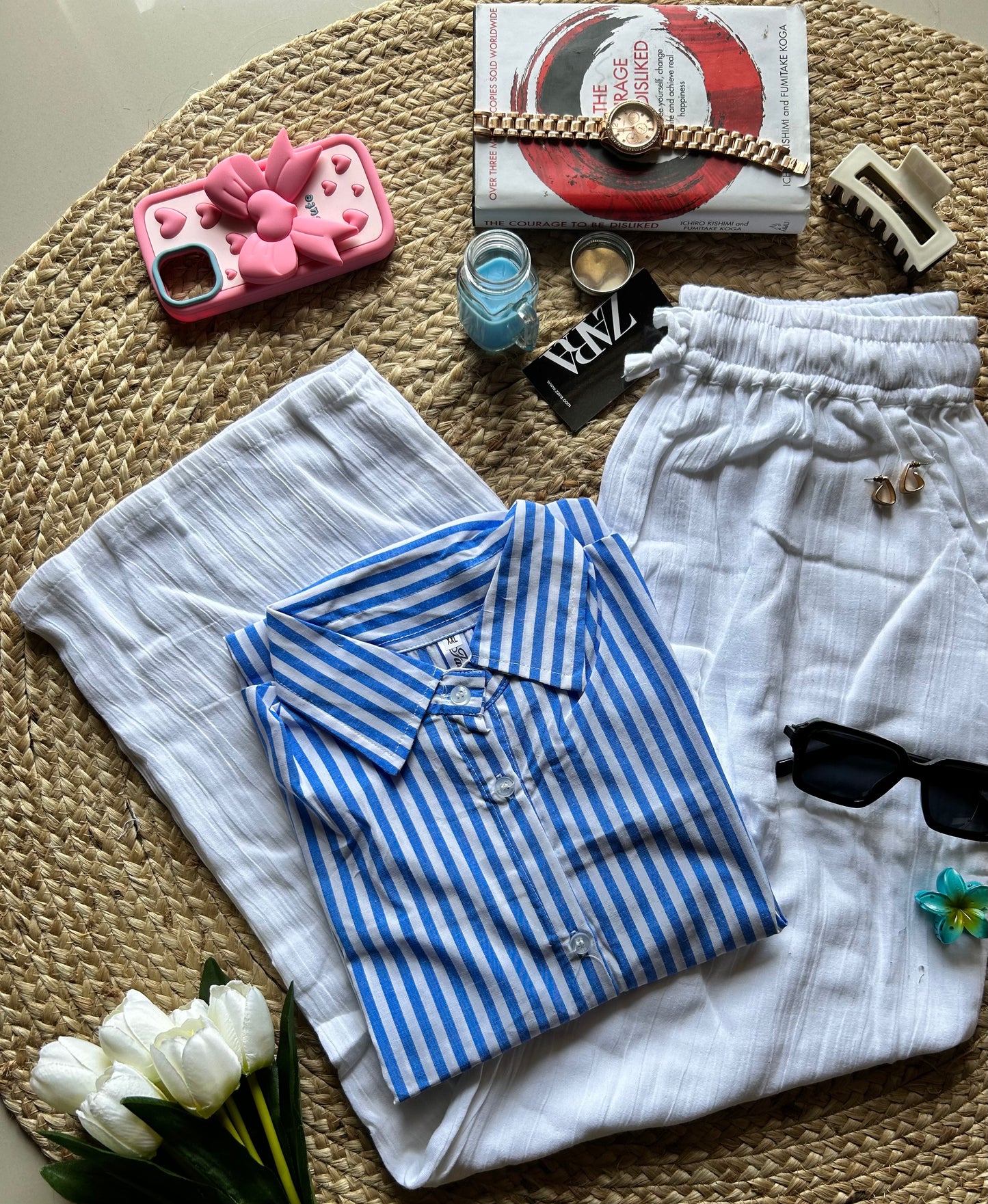 Stripe shirts-Cute blue