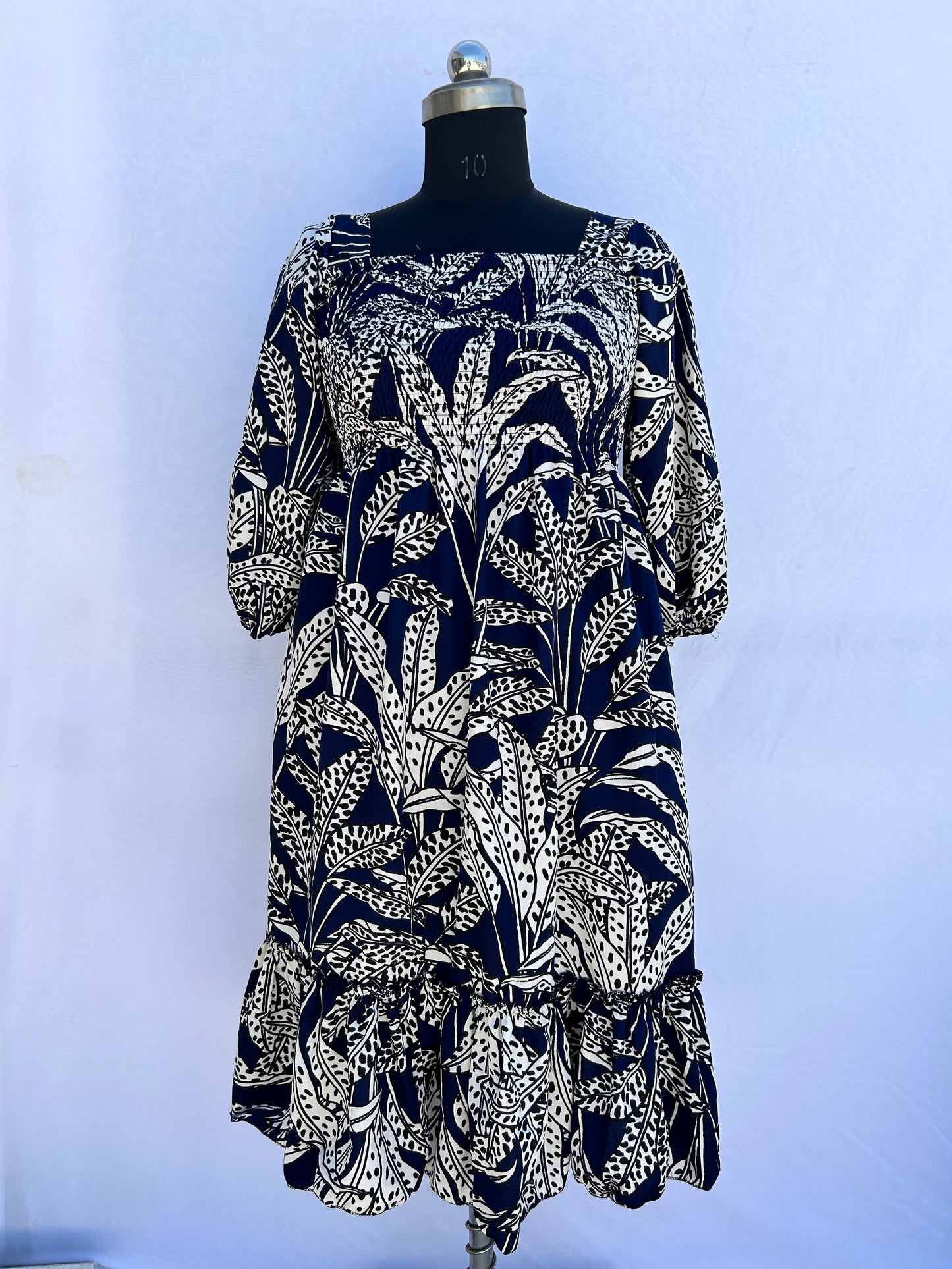 Navy blue tropical printed