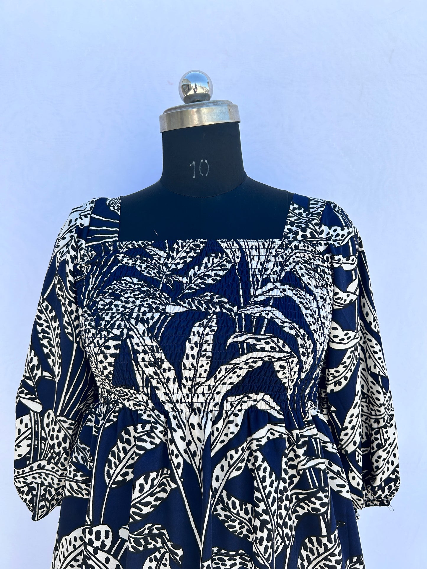 Navy blue tropical printed