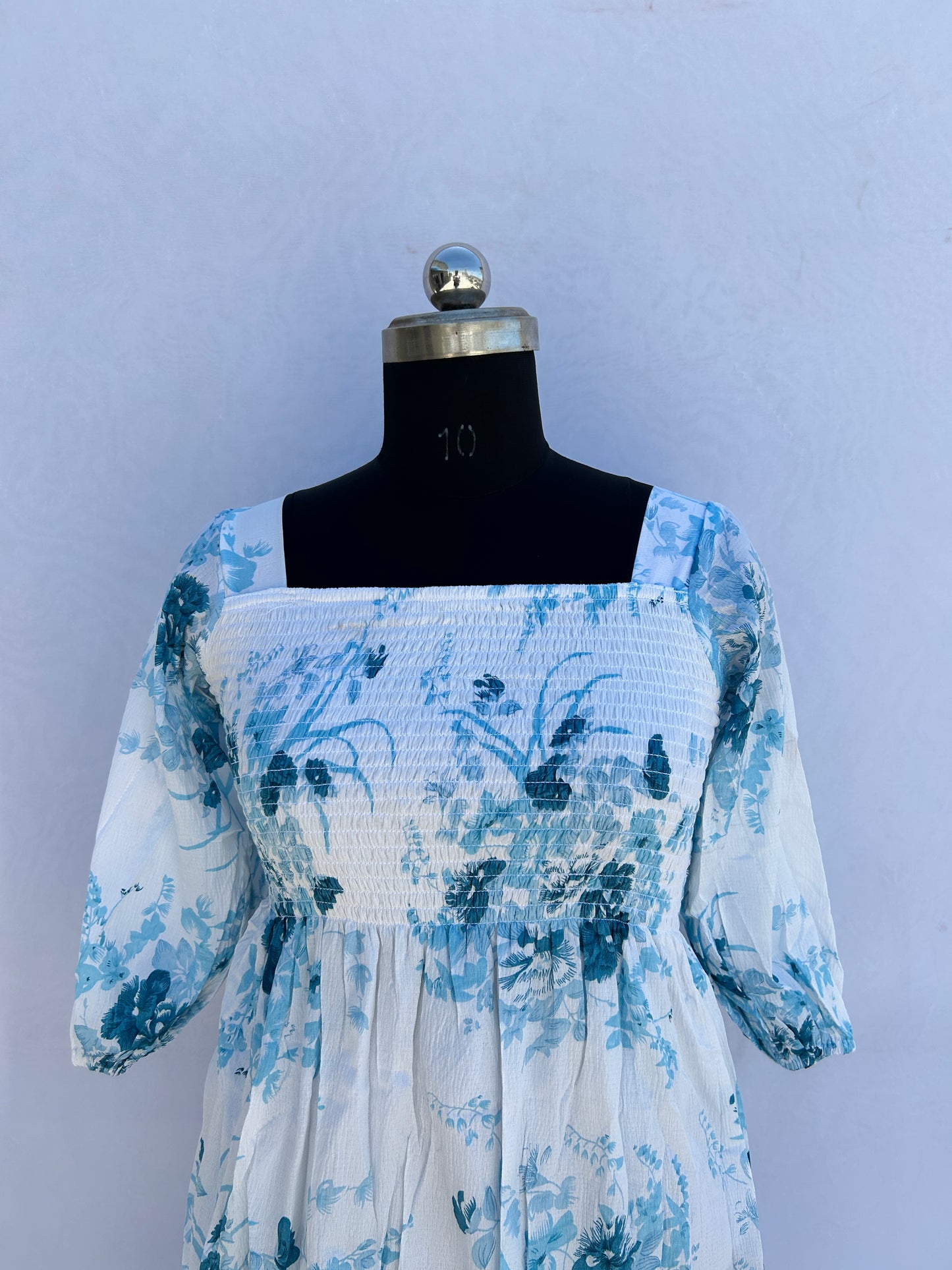 White light blue floral