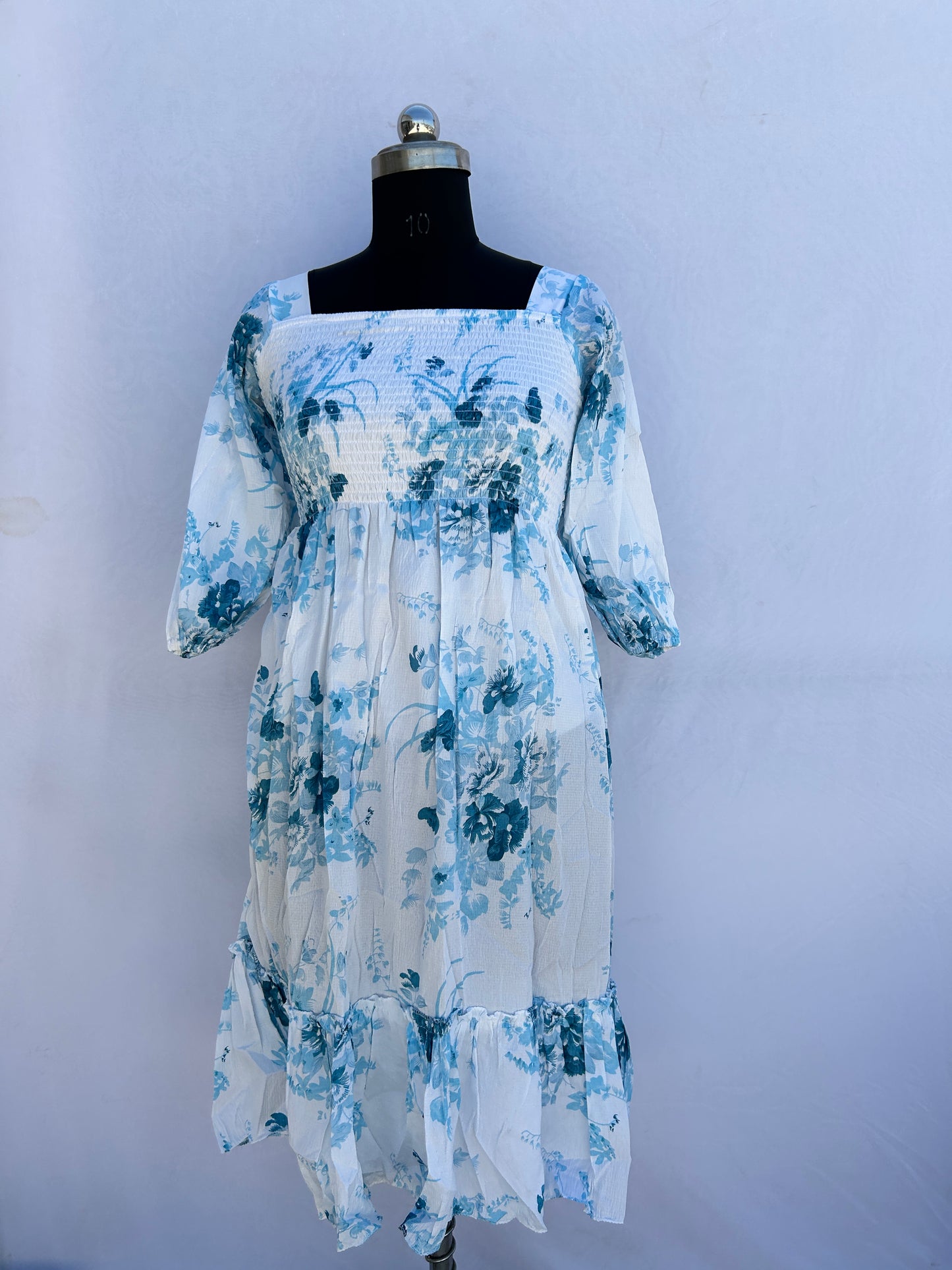 White light blue floral