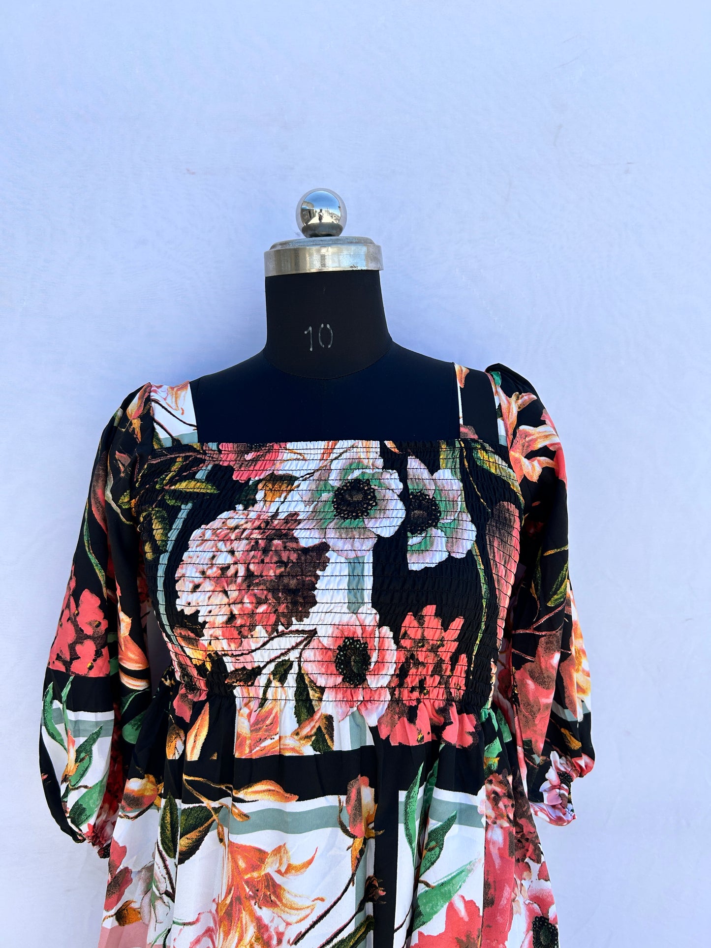 Black floral cute printed