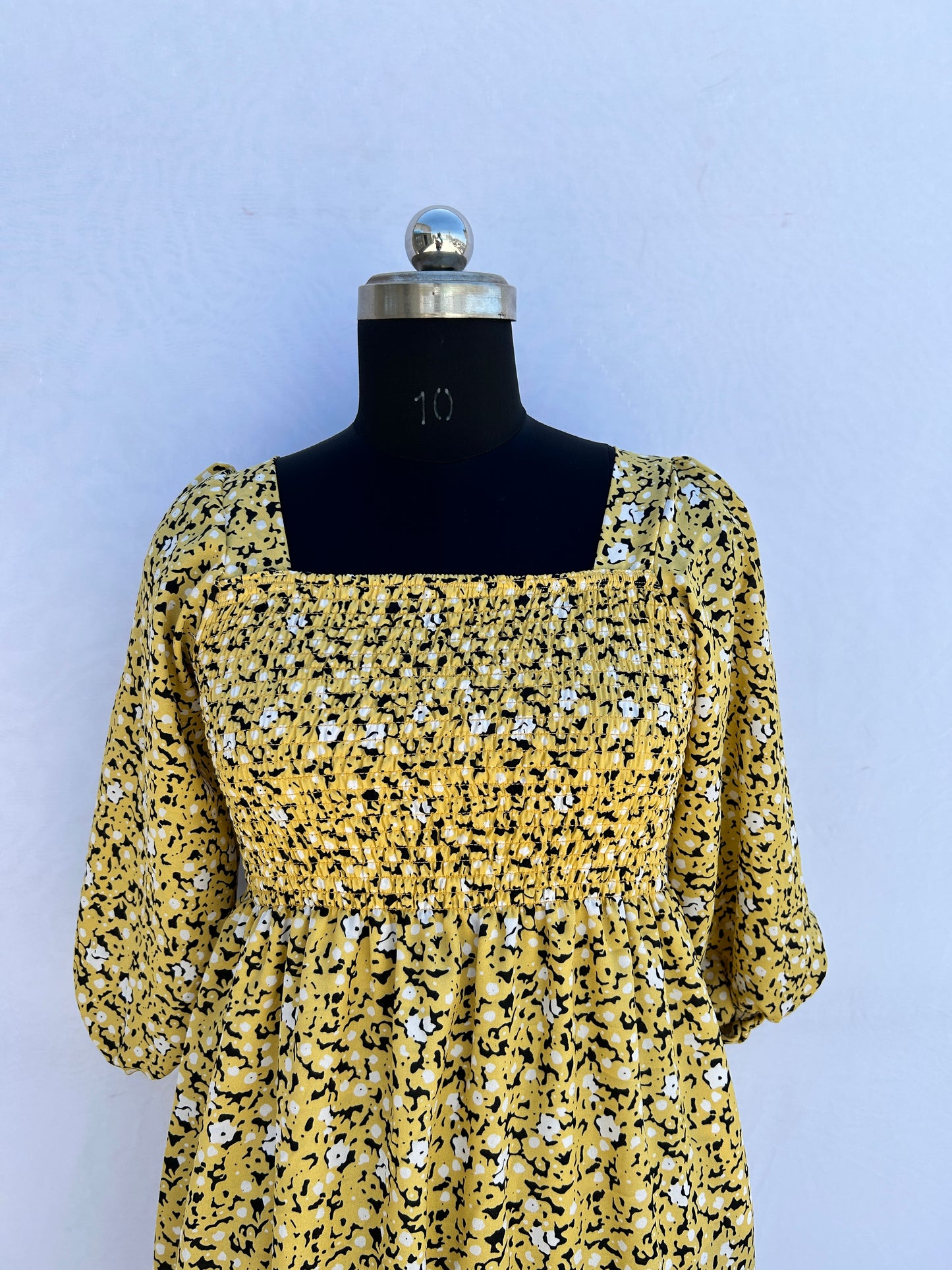 Yellow cute flower print