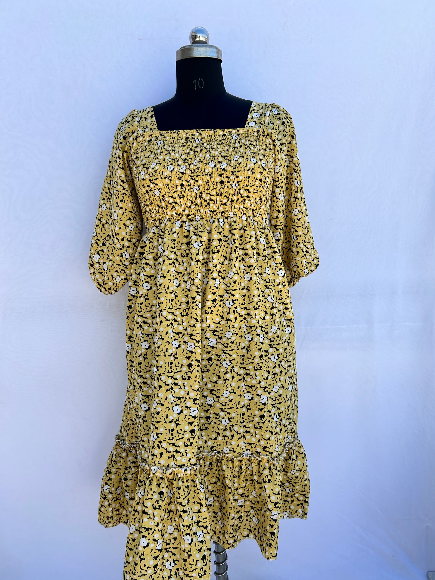 Yellow cute flower print