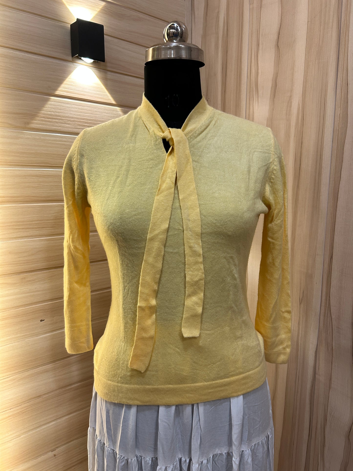 YellowV neck BOW