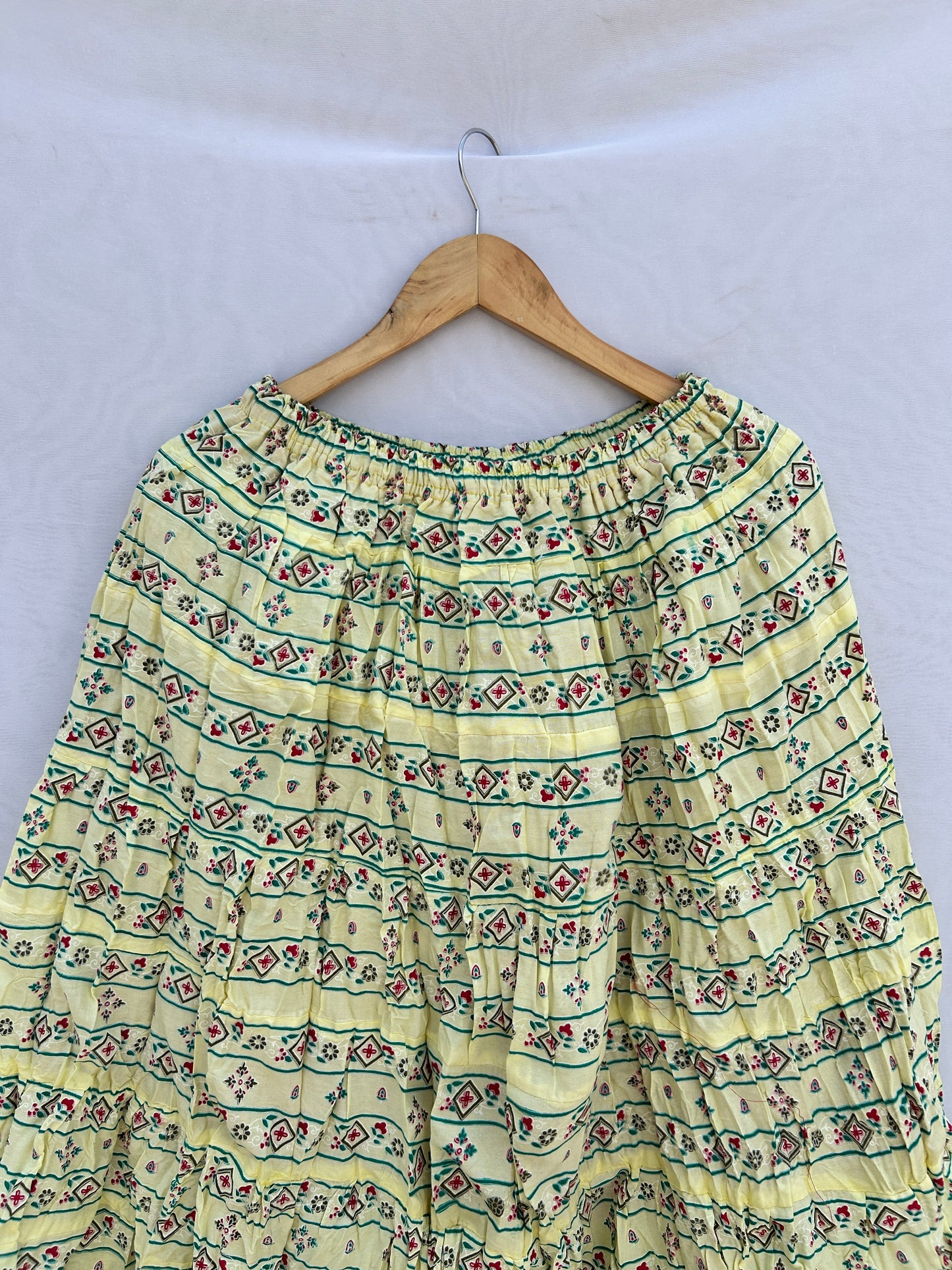 Lime yellow printed skirt