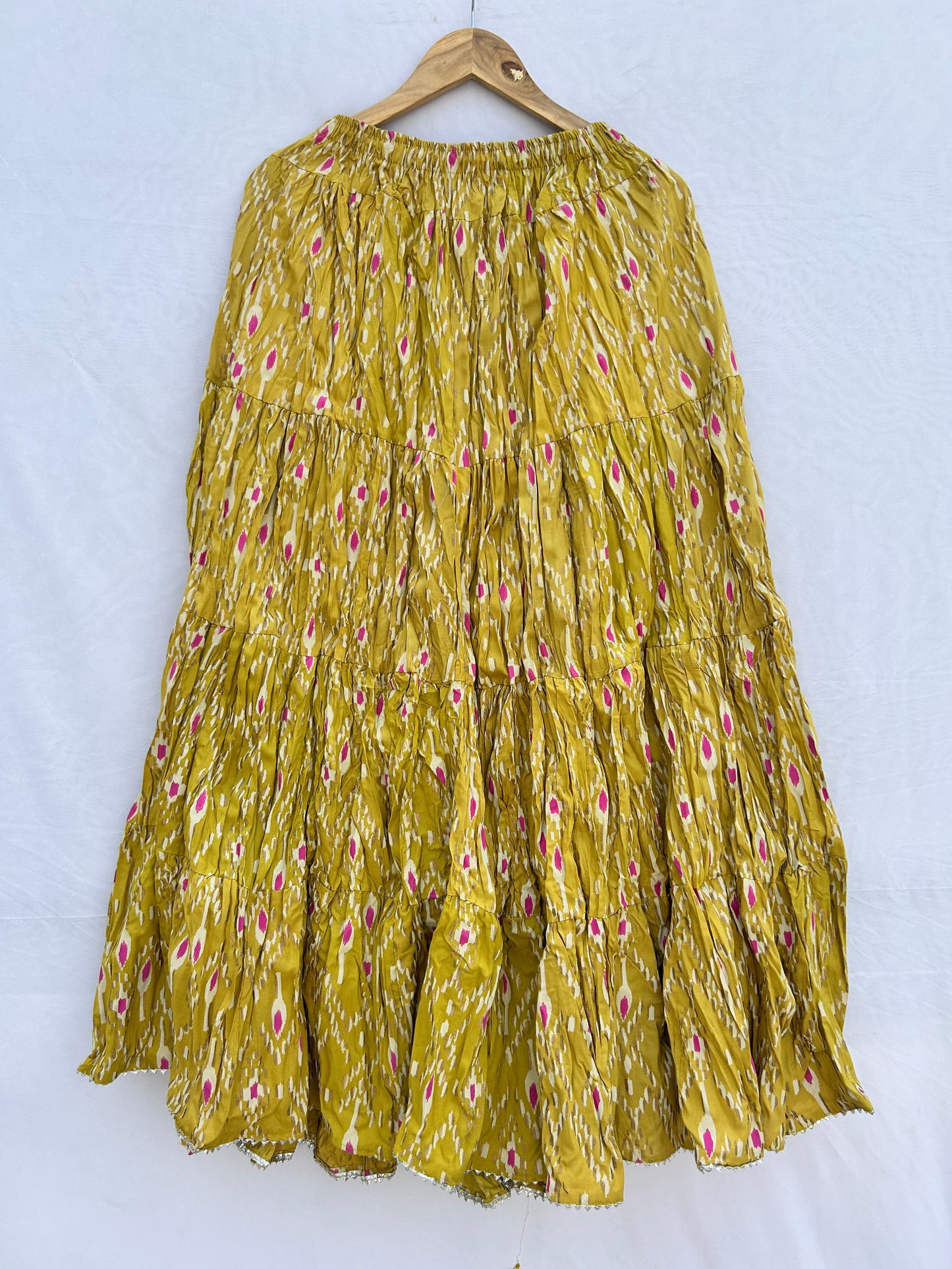 Yellow ikkat printed