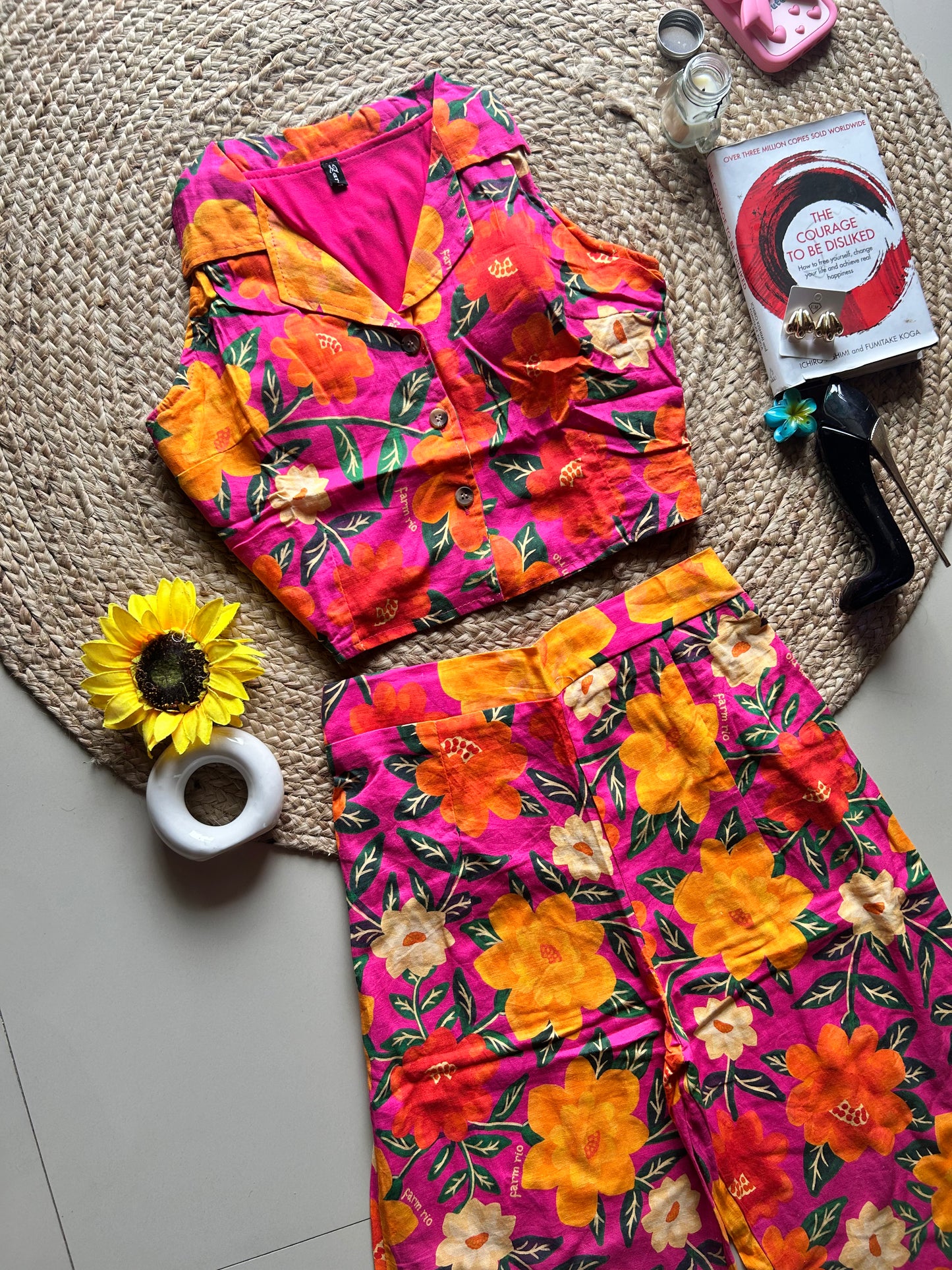 Pretty Floral Printed Cord set