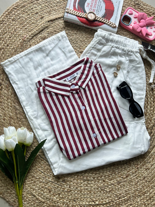 Wine stripe shirt
