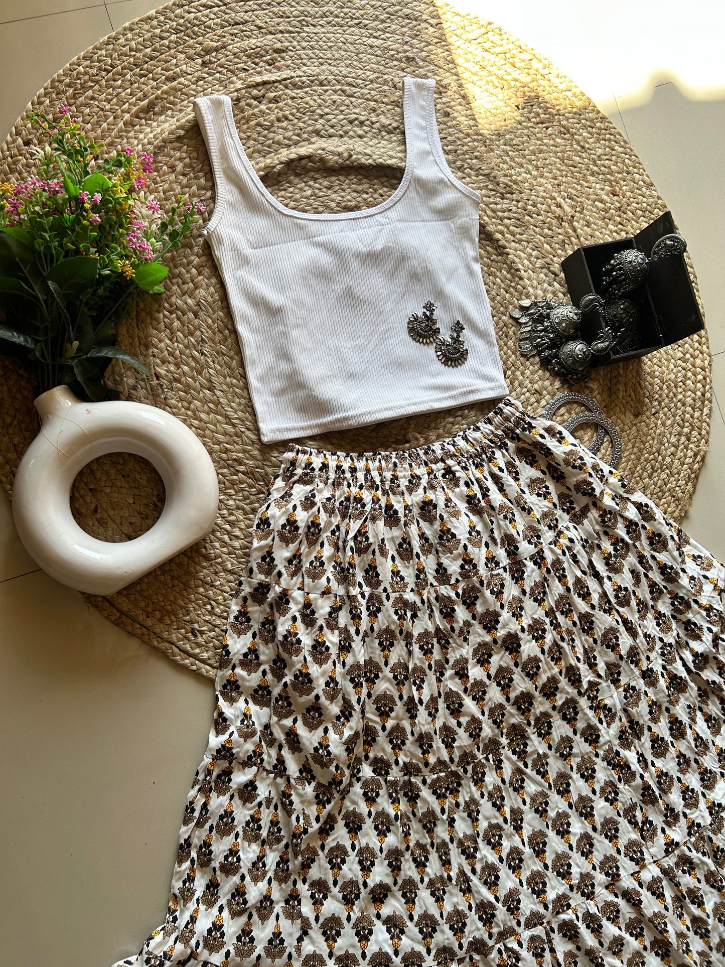 White yellow print