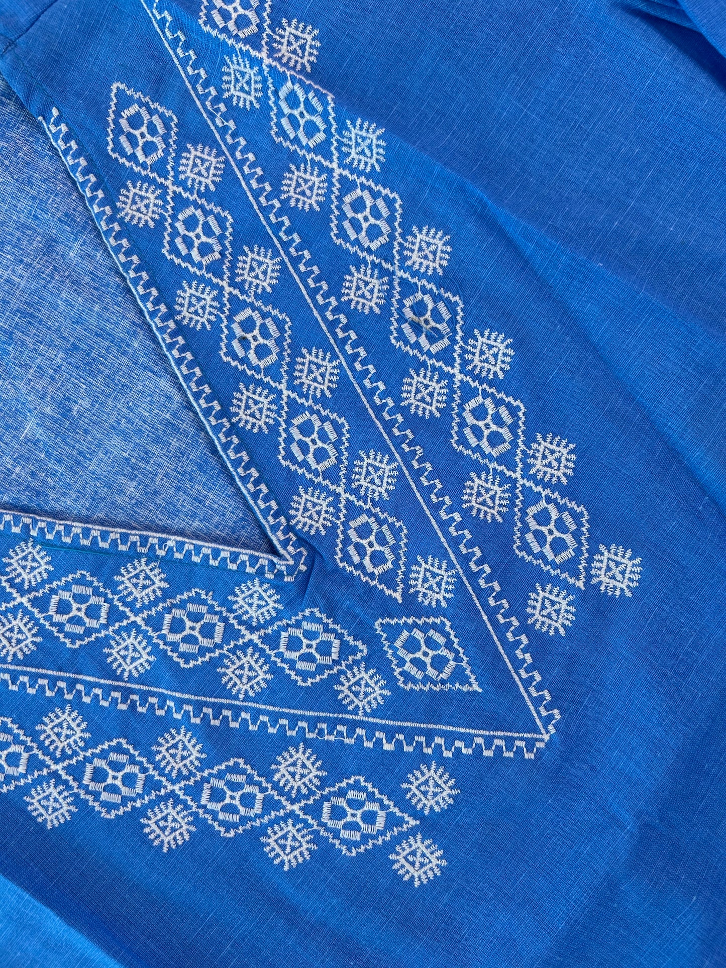Blue embroidered top