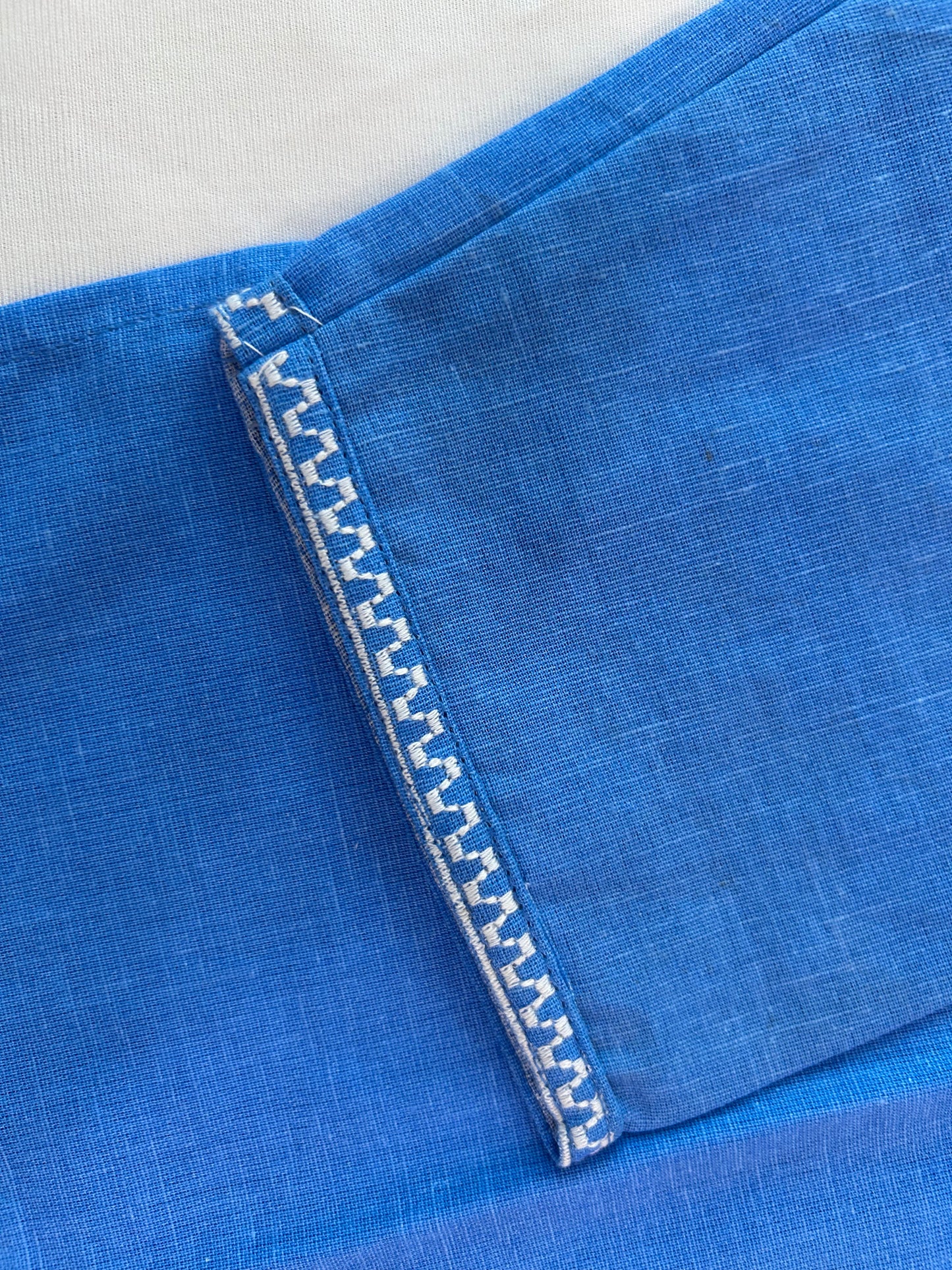 Blue embroidered top