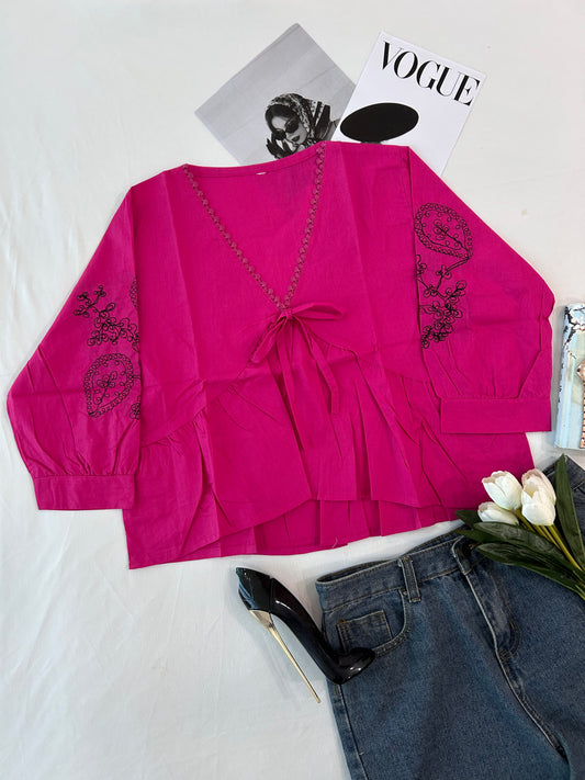 Pink  bow top