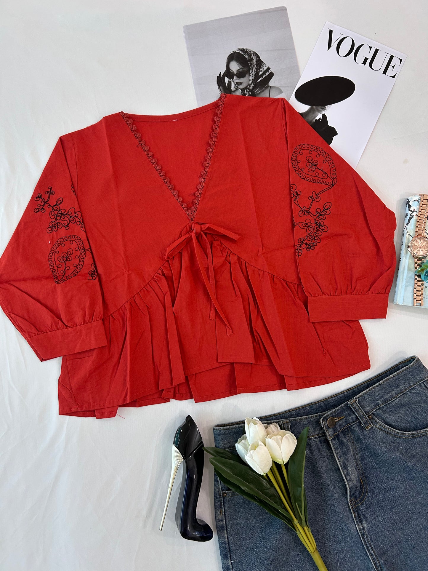 Red bow top