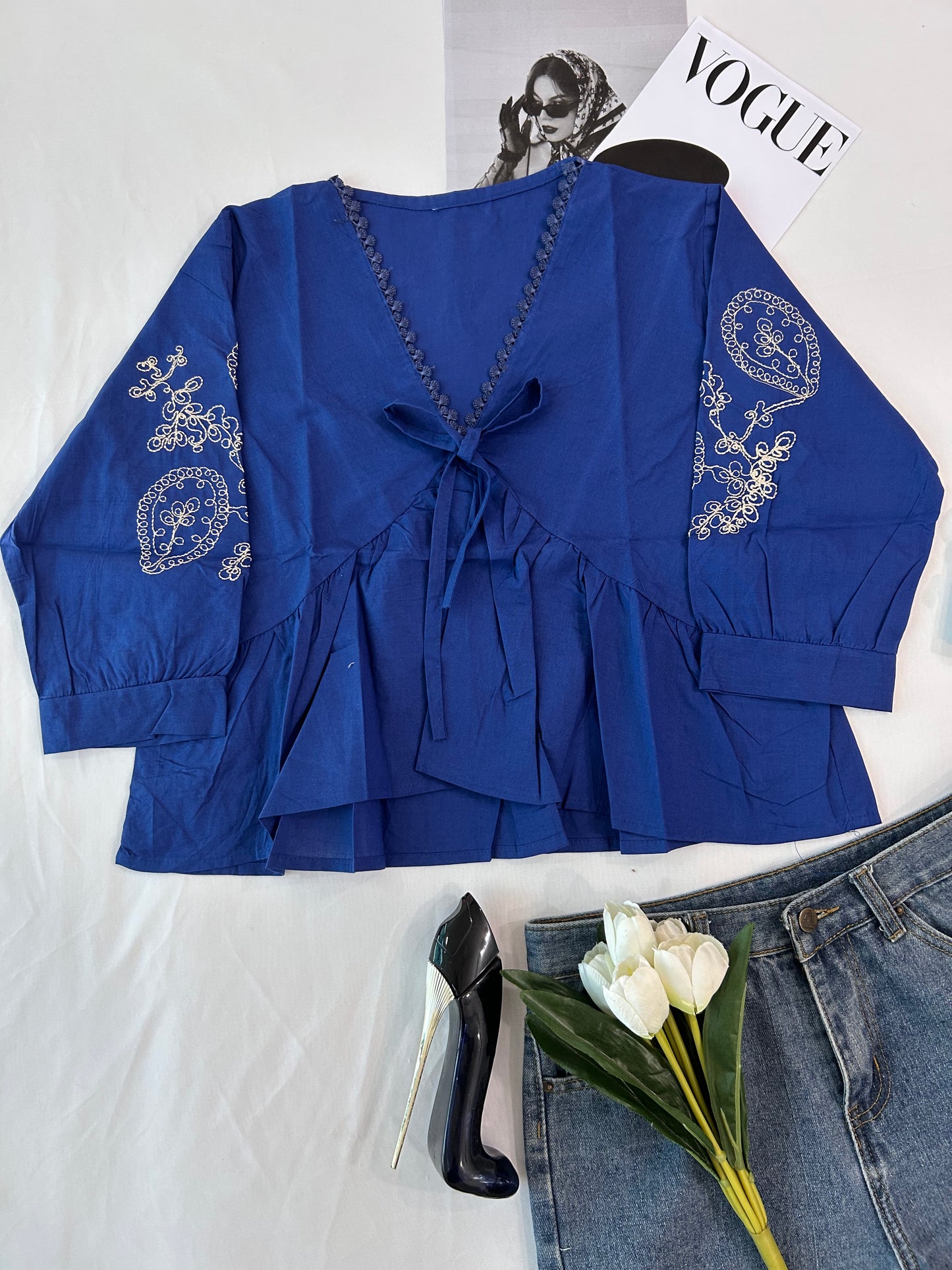 Royal blue  bow top