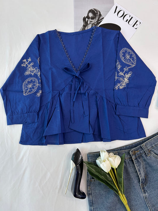 Royal blue  bow top