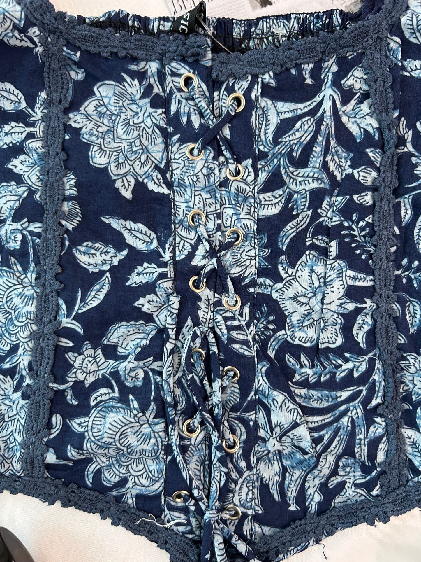 Indigo printed top-2