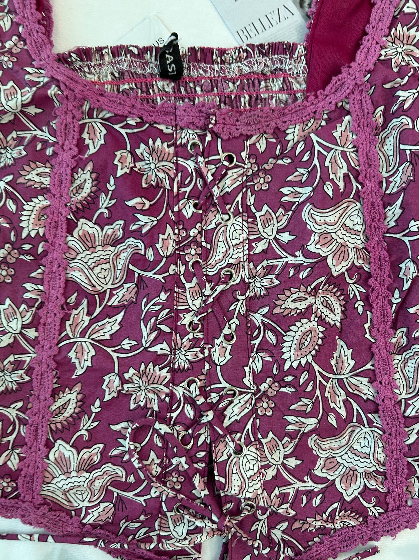 Pink printed top