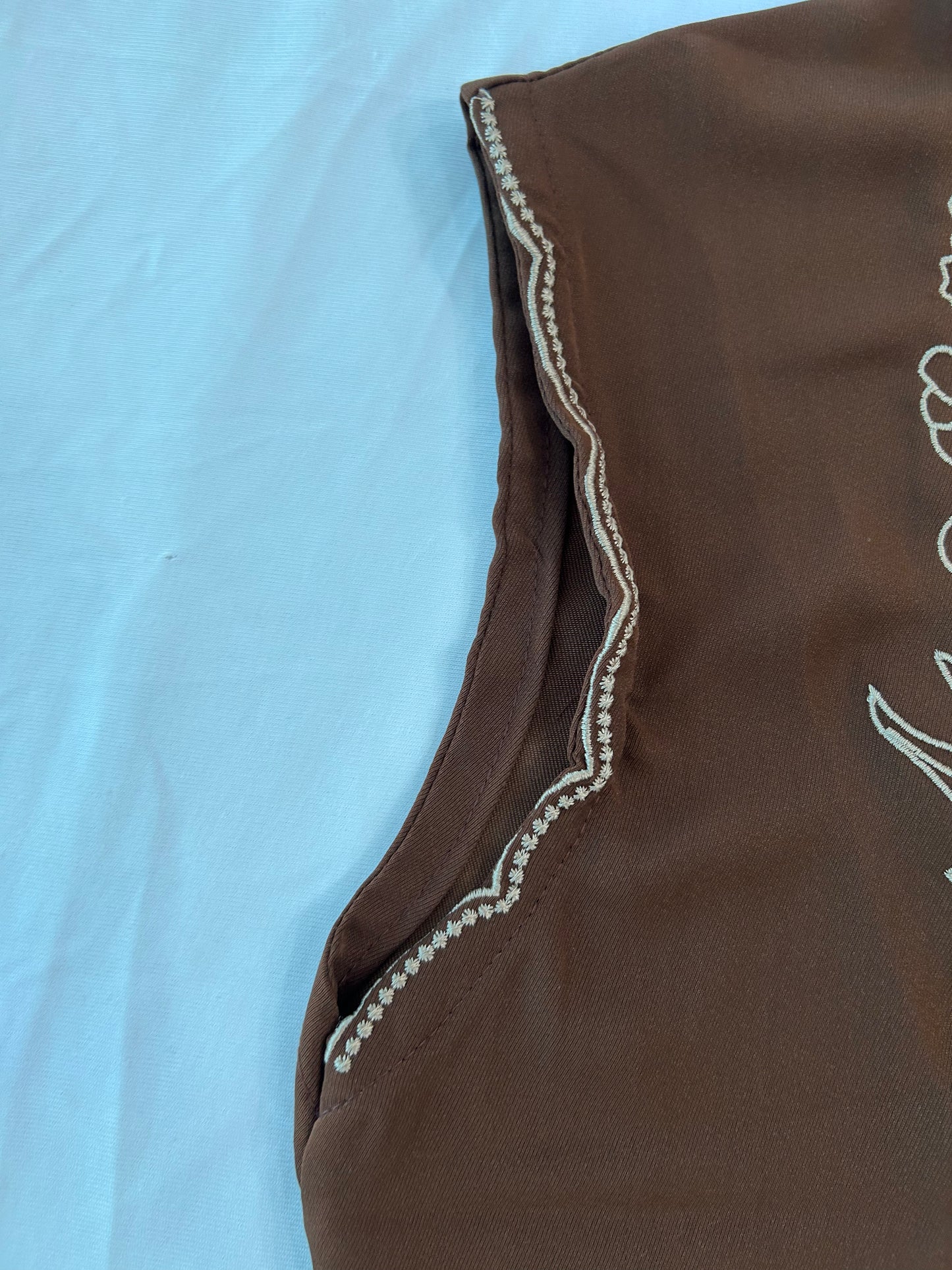 Brown embroidered vest