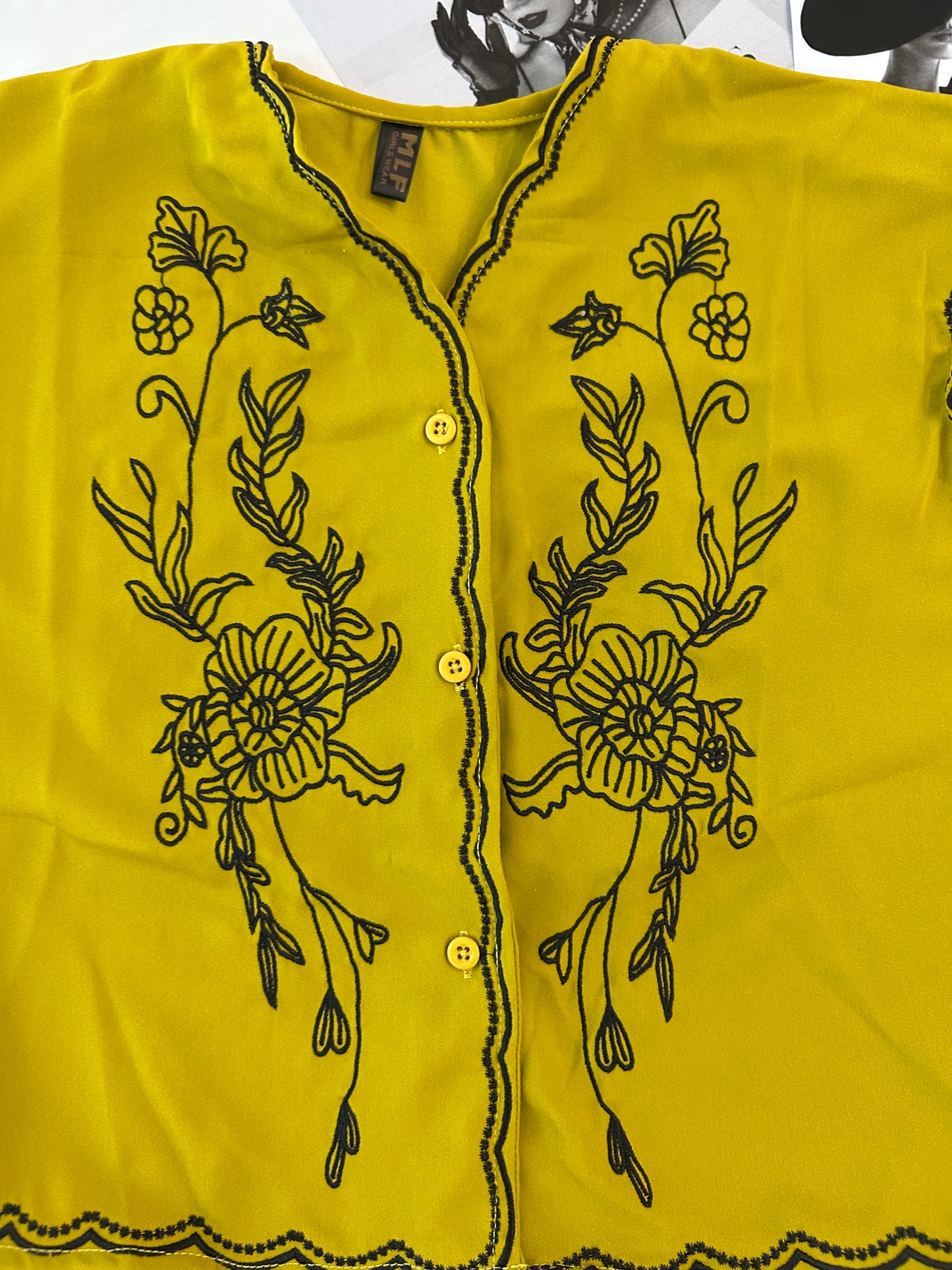 Lime green  embroidered vest