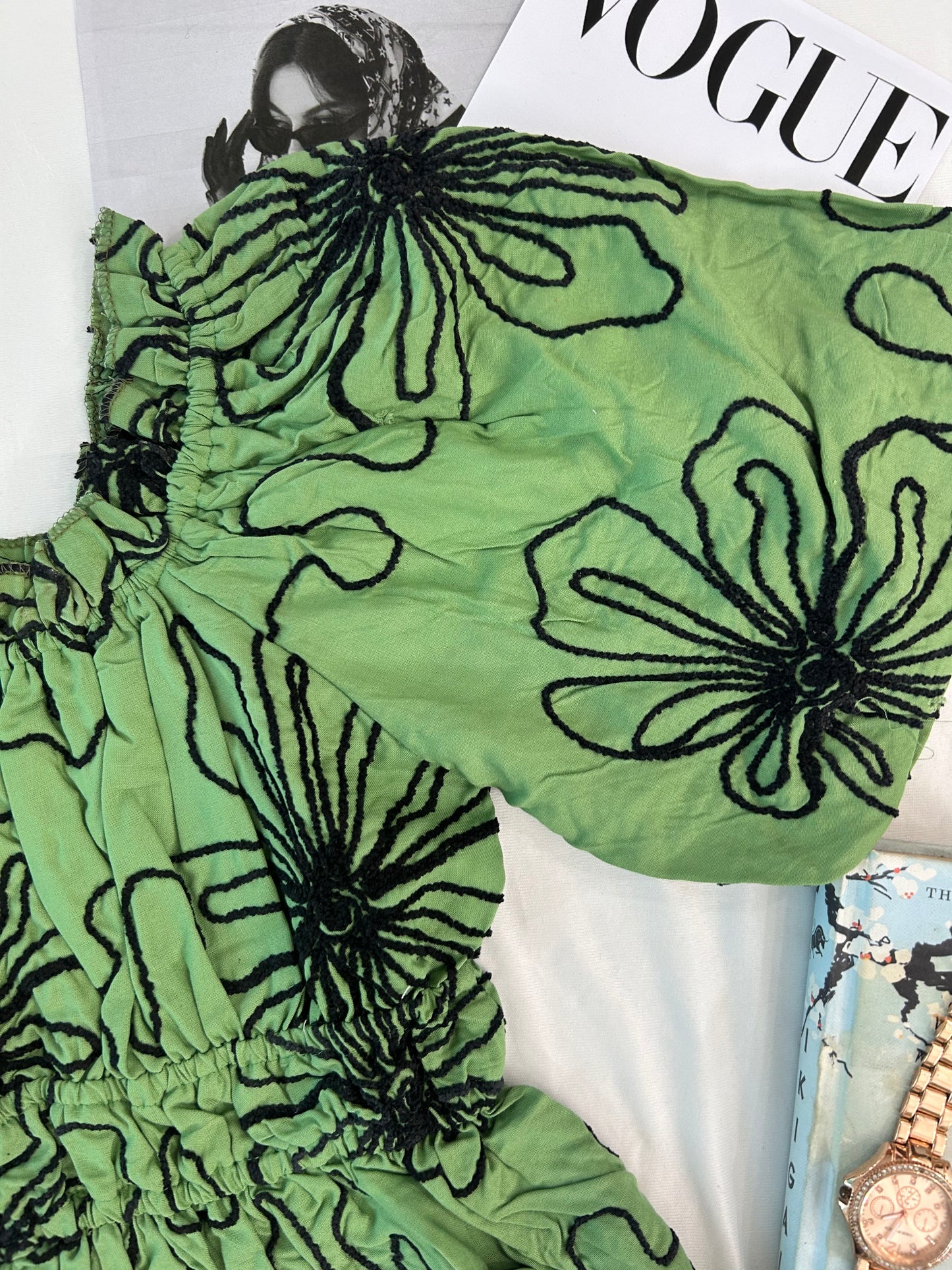 Embroidered top - Green
