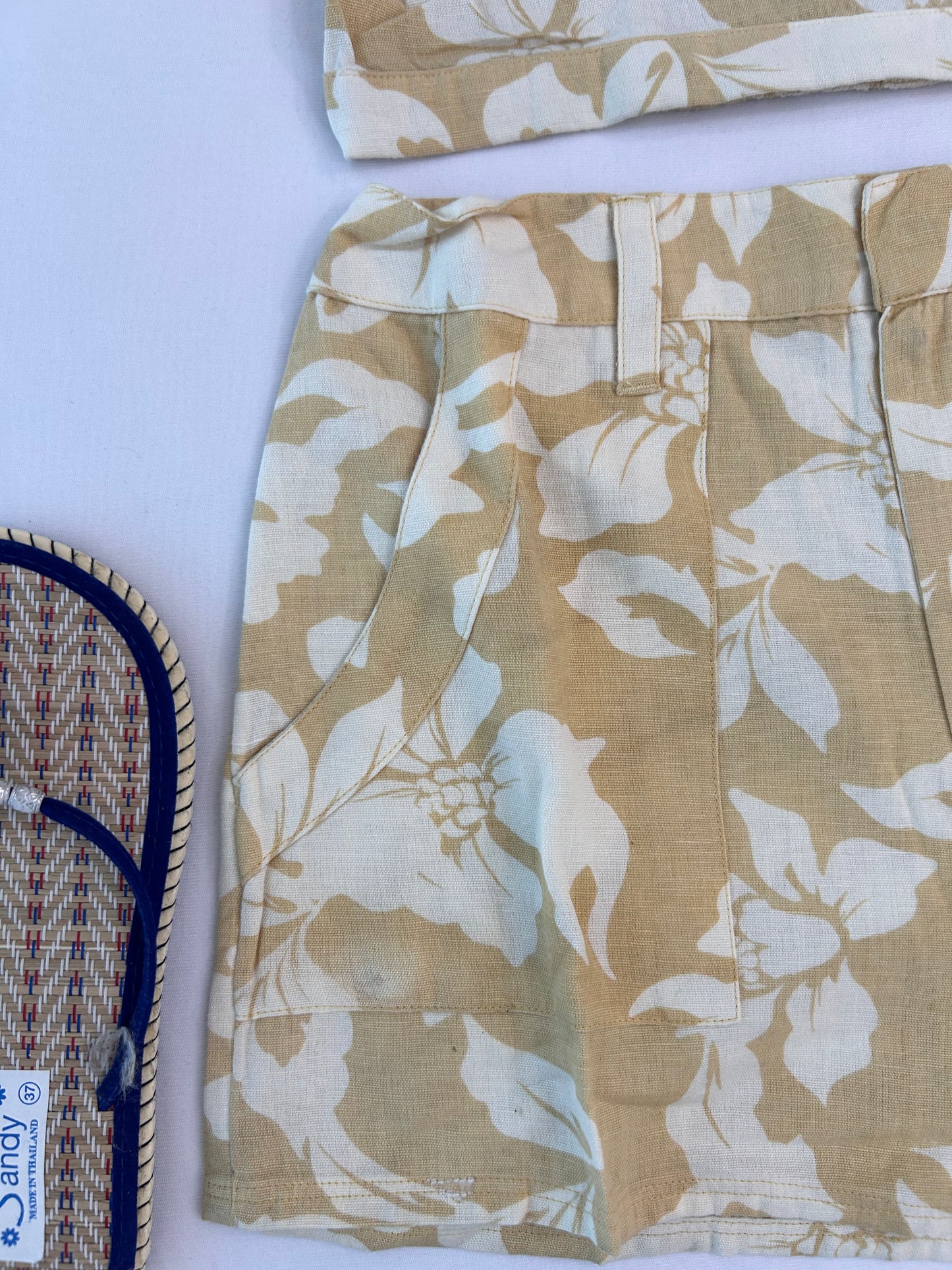Butter yellow floral shorts set
